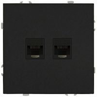 Розетка информационная 2-м СП Galaxy RJ45 16А IP20 250В антрацит Эра Б0070764