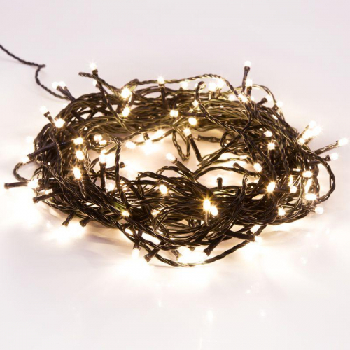 Гирлянда светодиодная "Твинкл Лайт" 10м 80LED тепл. бел. 5.7Вт 220-240В IP20 с контроллером 8 режимов провод ПВХ темн. зел. Neon-Night 303-046 фото 6