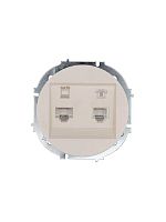 Розетка компьютерная + телефонная OSEN RJ45 кат.6 + RJ11 с модулем механизм сл. кость LEZARD 743-9088-144