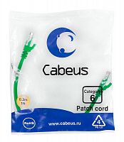 Патч-корд U/UTP кат.6 PC-UTP-RJ45-Cat.6-0.3m-GN 2xRJ45/8p8c неэкранир. PVC 0.3м зел. Cabeus 8682c