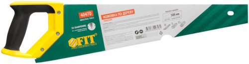 Ножовка по дереву крупный кален.зуб 5 ТPI с запилом 7 ТPI 2D заточка пласт.прорезинен.ручка 500мм FIT 40470 фото 4