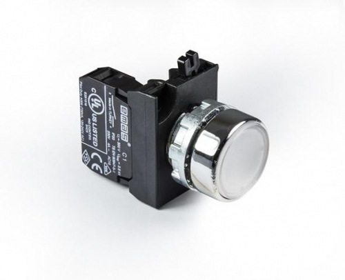 Кнопка нажимная круглая CM100DB (1НО) бел. EMAS CM100DB Кнопка нажимная круглая CM100DB (1НО) бел. EMAS CM100DB