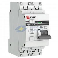 Выключатель автоматический дифференциального тока 1п+N C 25А 100мА тип AC 4.5кА АД-32 PROxima EKF DA32-25-100-pro