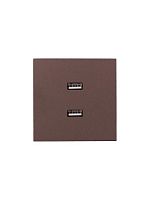 Розетка 2-м СП ZIMA IP20 USB механизм шоколад LEZARD 704-7388-192