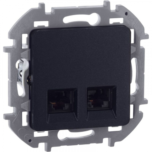 Розетка компьютерная 2-м Inspiria RJ45 кат.5E UTP антрацит IEK 673838 Розетка компьютерная 2-м СП Inspiria RJ45 кат.5E UTP IP20 антрацит IEK 673838