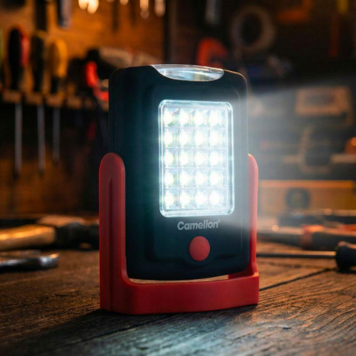 Фонарь универсальный E1442 LED+SMD 3XR03 магн. пластик. блистер-пакет черн./красн. Camelion 16209 фото 4 Фонарь универсальный E1442 LED+SMD 3XR03 магн. пластик. блистер-пакет черн./красн. Camelion 16209 фото 4