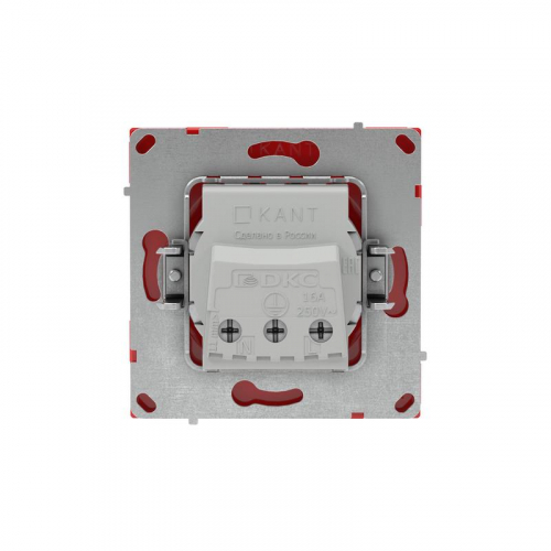 Розетка силовая KANT 2P+E без шторки красн. сатин DKC 7001033 фото 3 Розетка силовая KANT 2P+E без шторки красн. сатин DKC 7001033 фото 3