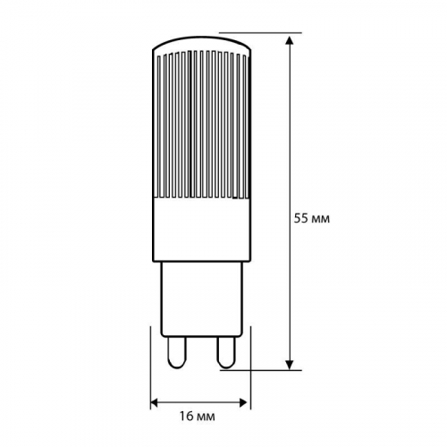 Лампа светодиодная LED5-G9-NF/845/G9 5Вт капсульная прозрачная 4500К бел. G9 170-265В Camelion 13705 фото 2