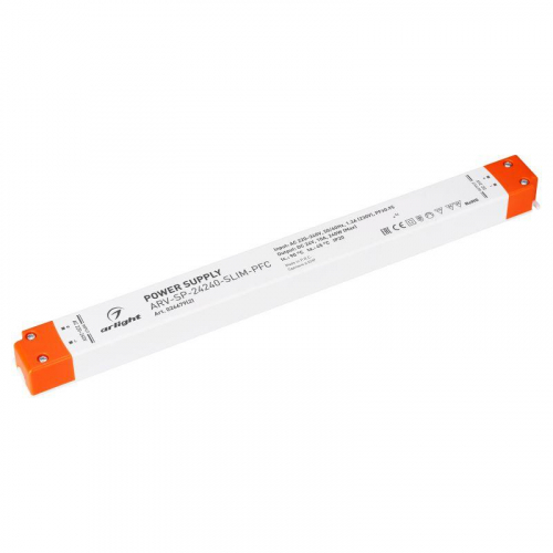Блок питания ARV-SP-24240-SLIM-PFC 24В 10А 240Вт IP20 пластик Arlight 0266792 Блок питания ARV-SP-24240-SLIM-PFC 24В 10А 240Вт IP20 пластик Arlight 0266792