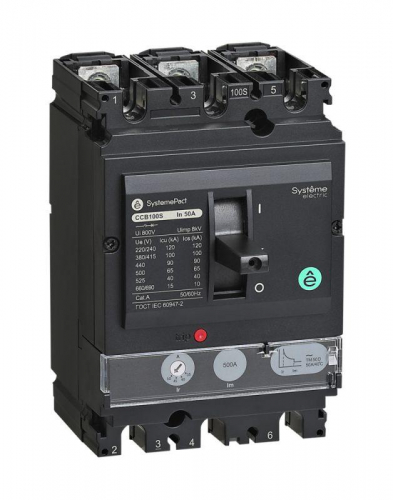 Выключатель автоматический SYSTEMEPACT CCB100 50кА 3P3D TMD16 рычаг SE SPC100N016L3DF Выключатель автоматический SYSTEMEPACT CCB100 50кА 3P3D TMD16 рычаг SE SPC100N016L3DF