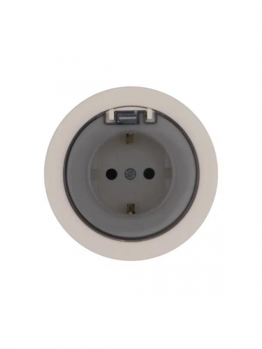 Розетка 1-м СП OSEN с заземл. с крышкой ПБТ механизм сл. кость LEZARD 743-9088-123B фото 4