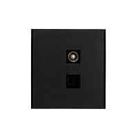 Розетка компьютерная + телевизионная СП STRONG MIELE RJ45 кат.6 + TV антрацит Kranz KR-78-0722-5