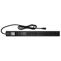 Блок распределения питания 12-м 10А C13 сетевой фильтр вх.разъем C14 разъем C14 для 19дюйм шкафов с 2п авт. выкл. защита от перенапряж. вертикал. с индикатором сети DKC R5VIEC12CBOP