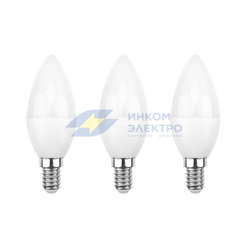Лампа светодиодная 9.5Вт CN свеча 6500К E14 903лм (уп.3шт) Rexant 604-203-3 фото 2