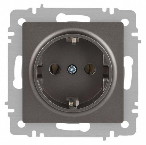 Розетка 1-м СП Accent 6-202-09 16А IP20 250В 2P+E Schuko титан Intro Б0063701 Розетка 1-м СП Accent 6-202-09 16А IP20 250В 2P+E Schuko титан Intro Б0063701