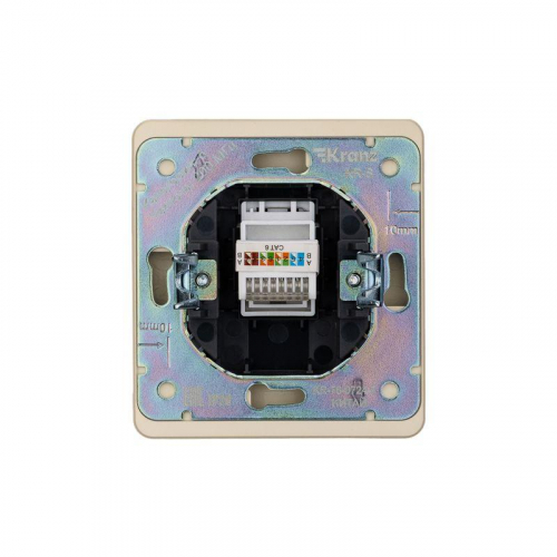 Розетка компьютерная 1-м RJ45 кат6 СП 16А IP20 250В ROUND шелк Kranz KR-78-0724-7 фото 3