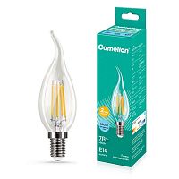 Лампа светодиодная филаментная LED7-CW35-FL/845/E14 7Вт свеча прозрачная 4500К бел. E14 220-240В Camelion 13455