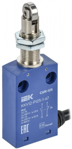 Выключатель концевой C6N-125 верт. толк. с наж. рол. рез. IP67 IEK KKV12-P125-1-67 Выключатель концевой C6N-125 верт. толк. с наж. рол. рез. IP67 IEK KKV12-P125-1-67