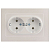 Розетка 2-м СП Accent 6-205-06 16А IP20 250В 2P+E Schuko AL/CU перламутр. Intro Б0063495