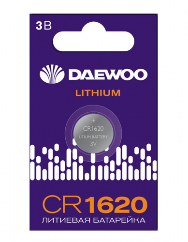 Элемент питания литиевый CR1620 3В BL-1 (блист.1шт) DAEWOO 5058019 Элемент питания литиевый CR1620 3В BL-1 (блист.1шт) DAEWOO 5058019