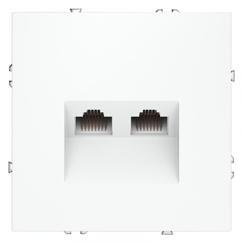 Розетка компьютерная 2-м СП S70 RJ45 + RJ45 кат.6 механизм бел. матов. Voltum VLS060202