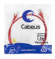 Патч-корд U/UTP кат.5E PC-UTP-RJ45-Cat.5e-1m-RD-LSZH 2xRJ45/8p8c неэкранир. LSZH 1м красн. Cabeus 9513c