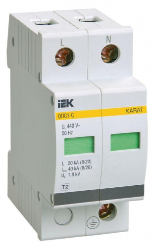 Ограничитель перенапряжения ОПС1-C 2P KARAT IEK MOP20-2-C