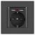 Розетка 1-м СП Accent 6-410-07 16А IP20 250В P+E Schuko + 2хUSB защ. шторки графит Intro Б0063702