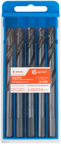 Сверло по металлу СПЕЦИАЛ/Special HSS-G 9.5х125/72мм (уп.5шт) Cutop 54-959 фото 3 Сверло по металлу СПЕЦИАЛ/Special HSS-G 9.5х125/72мм (уп.5шт) Cutop 54-959 фото 3
