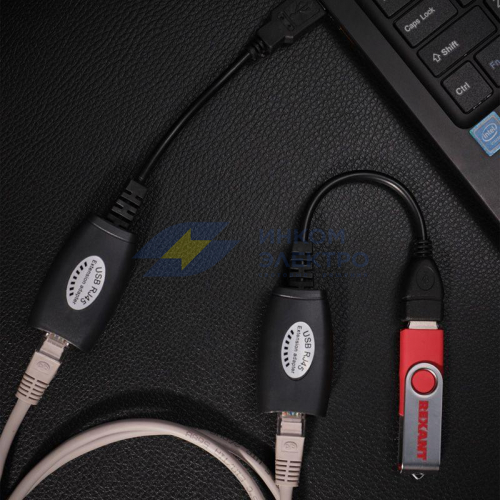 Удлинитель USB по витой паре (8p8c) Rexant 18-1176