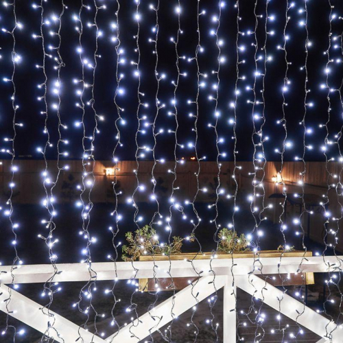 Гирлянда светодиодная "Светодиодный Дождь" 2х3м 760LED бел. 78Вт 230В IP65 постоян. свечение провод черн. Neon-Night 235-145 фото 10