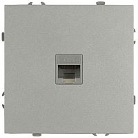 Розетка информационная 1-м СП Galaxy RJ45 16А IP20 250В алюм. Эра Б0070739