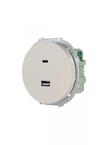 Розетка 1-м СП OSEN TC+ USB разъем механизм сл. кость LEZARD 743-9088-192TC фото 2