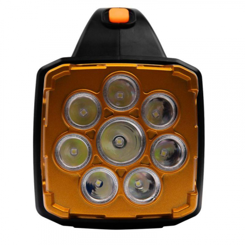 Фонарь аккумуляторный LED38100 76LED+4COB 4 реж. Type-C PowerBank пластик коробка черн./охра Ultraflash 15950 фото 3