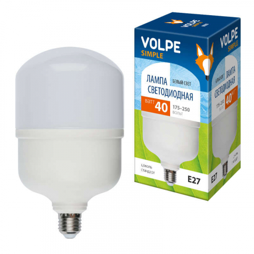 Лампа светодиодная LED-M80-40W/NW/E27 /FR/S Simple 40Вт матовая 4000К нейтр. бел. E27 (упак. картон) Volpe UL-00002905 Лампа светодиодная LED-M80-40W/NW/E27 /FR/S Simple 40Вт матовая 4000К нейтр. бел. E27 (упак. картон) Volpe UL-00002905