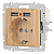 Розетка 1-м СП Accent 6-410-11 16А IP20 250В P+E Schuko + 2хUSB защ. шторки сосна Intro Б0063720