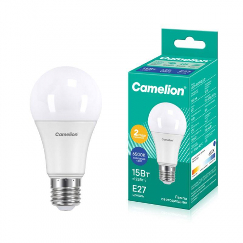 Лампа светодиодная LED15-A60/865/E27 15Вт грушевидная матовая 6500К холод. бел. E27 150-265В Camelion 12713 Лампа светодиодная LED15-A60/865/E27 15Вт грушевидная матовая 6500К холод. бел. E27 150-265В Camelion 12713