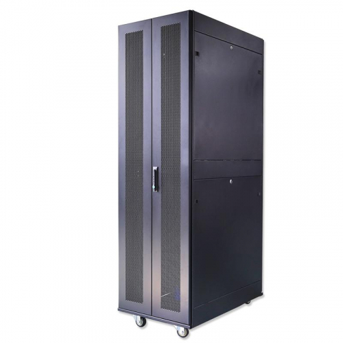 Шкаф серверный телекоммуникационный напольн. ND-SC-47U60/120-BK 19дюйм 47U 600х1200мм для распределит. и серверн. оборудования; передн. и задн. двойн. перфорир. двери ручки с замком RAL 9004 черн. Cabeus 11121c