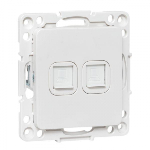 Розетка компьютерная 2-м Стокгольм RJ-45 механизм бел. EKF EYK02-035-10