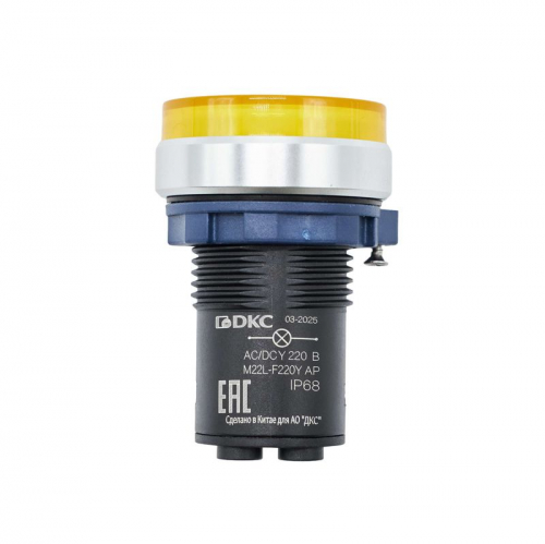 Индикатор сигнальный со встроен. диодом 220В зажим Plug-In алюм. желт. DKC M22L-F220YAP фото 2 Индикатор сигнальный со встроен. диодом 220В зажим Plug-In алюм. желт. DKC M22L-F220YAP фото 2