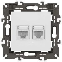 Розетка компьютерная 2-м Elegance 14-3108-01 RJ45 IP20 механизм бел. Эра Б0034308