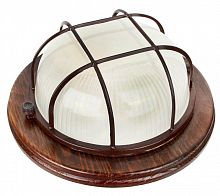 Светильник НБП 03-60-0022 УХЛ4 "Решетка" 230В 60Вт 1301D круг орех Camelion 14089