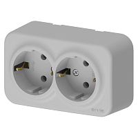 Розетка 2-м СП ARIA 16А IP20 с заземл. сер. ARVIA 25 22 1000 907