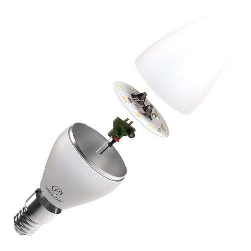 Лампа светодиодная RS LED C37 E14 6W 220-240V 6Вт свеча матовая 4000К нейтр. бел. E14 600лм 220-240В Ra90 Русский Свет 15010545057 фото 2