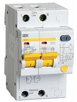 Выключатель автоматический дифференциального тока 2п B 25А 30мА тип AC 4.5кА АД-12 IEK MAD10-2-025-B-030
