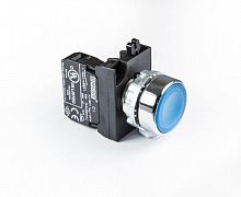 Кнопка нажимная круглая син. (1НО) EMAS CM100DM