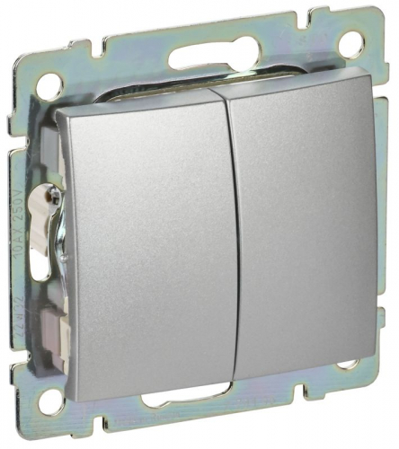 Переключатель проходной 2-кл. СП Valena 10А IP31 механизм алюм. (DIY-упак.) IEK 694339