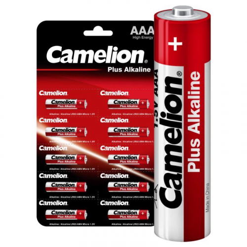 Элемент питания алкалиновый AAA/LR03 1.5В Plus Alkaline LR03-BP1х10P (блист.10шт) Camelion 14136 фото 2