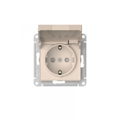 Розетка AtlasDesign 16А IP20 с заземл. защ. шторки с крышкой быстрозажим. клем. механизм беж. SE ATN000246S фото 6