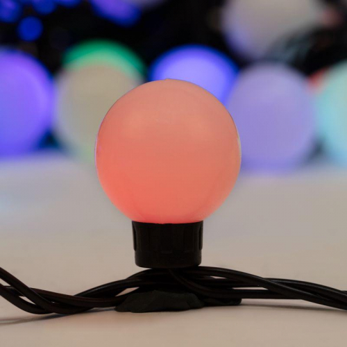 Гирлянда светодиодная "Мультишарики" 10м d38мм 40LED RGB 5Вт 220-240В IP65 провод ПВХ черн. Neon-Night 303-579 фото 3